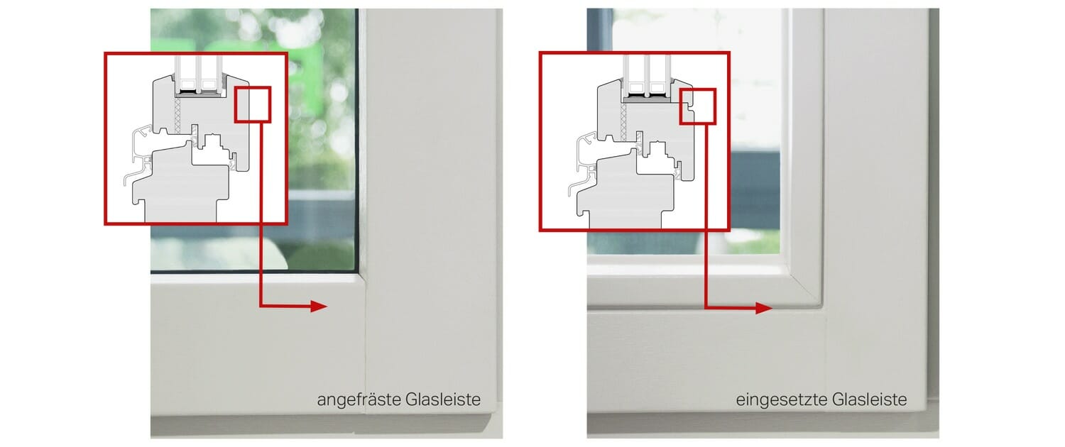 Angefräste Glasleisten und verdeckte Beschläge BRÖCKING